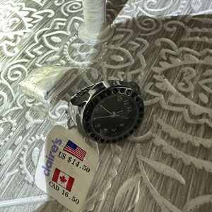 Claire's Ring Watch in Black and Silver